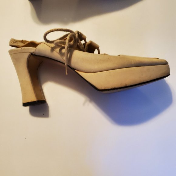 Vintage Charles Jordan Cream Suede Platform Ghillies Size 7 LAST CHANCE - Picture 3 of 6